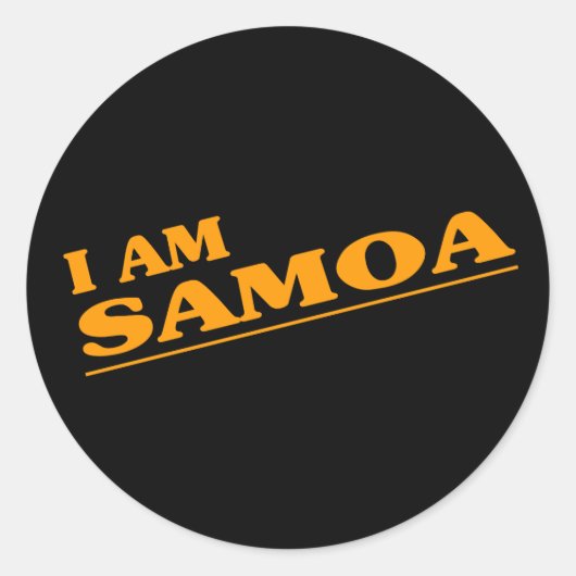 Ik ben Samoa Ronde Sticker (Voorkant)