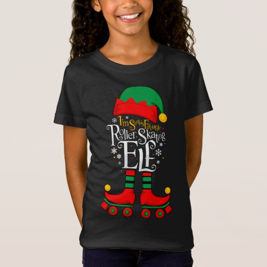 Ik ben Santa's favoriete rolschaatser Elf T-shirt (Voorkant)