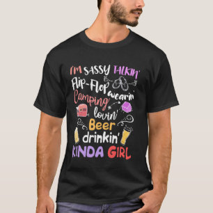 IK Ben Sassy Pratend Flip-Flop Dragend Bier Drinke T-shirt