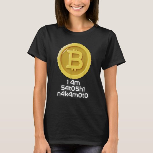 Ik ben Satoshi Nakamoto Bitcoin NFT Cryptocurrency T-shirt (Voorkant)