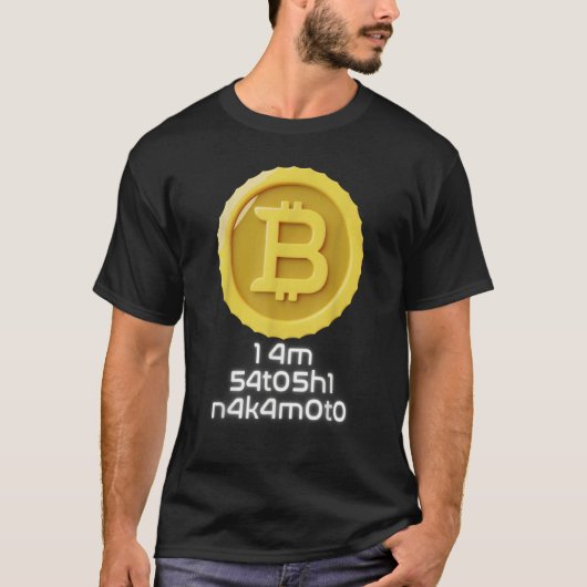 Ik Ben Satoshi Nakamoto Bitcoin NFT Cryptovaluta T-shirt (Voorkant)