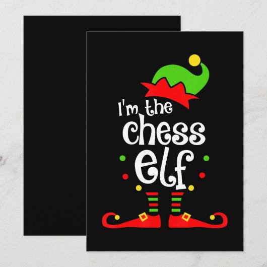 ik ben schaak elf xmas familie vriend kerstcadeau feestdagenkaart (Voorkant / Achterkant)
