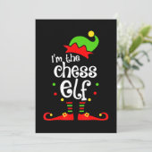 ik ben schaak elf xmas familie vriend kerstcadeau feestdagenkaart (Staand voorkant)