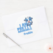 Ik ben  Schattig Blue Custom Ronde Sticker (Envelop)