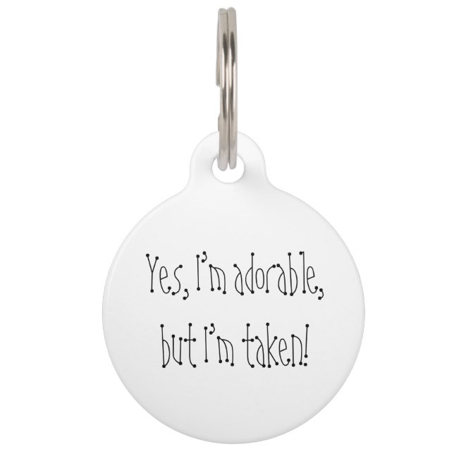 Ik ben Schattig, maar leuk contact info Huisdierpenning (Voorkant)