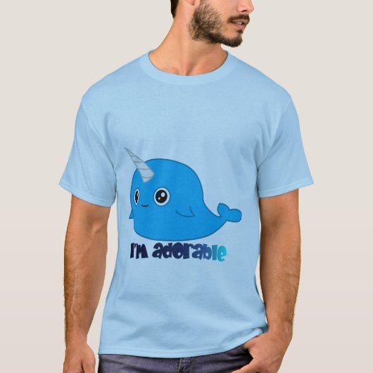 Ik ben schattig Narwhal mannen t-shirt (Voorkant)