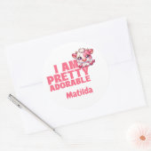 Ik ben Schattig Pink Custom Ronde Sticker (Envelop)