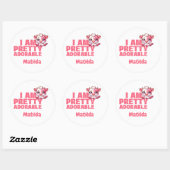 Ik ben Schattig Pink Custom Ronde Sticker (Vel)