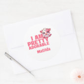 Ik ben  Schattig Roze Custom Classic Ronde Sti Ronde Sticker (Envelop)