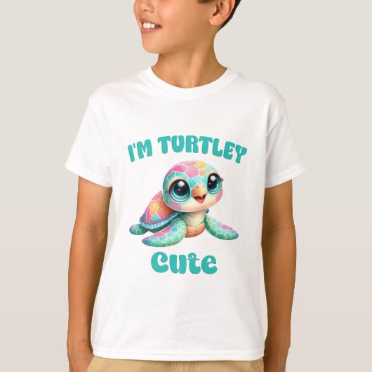 Ik ben schattig schildpadkunst t-shirt (Voorkant)