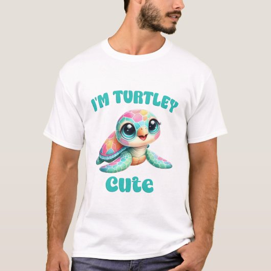 Ik ben schattig schildpadkunst t-shirt (Voorkant)