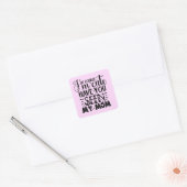 Ik ben Schattige Baby Mum Funny Phrase Vierkante Sticker (Envelop)