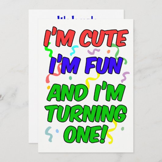 Ik ben Schattige dat ik leuk ben Ik ben het draaie Kaart (Voorkant / Achterkant)