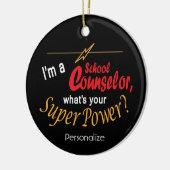 Ik ben schooladviseur, wat is je supermacht? keramisch ornament (Links)