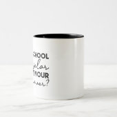 Ik ben schooladviseur wat is je Superpower? Tweekleurige Koffiemok (Center)