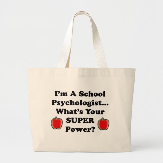 Ik ben schoolpsycholoog grote tote bag (Voorkant)