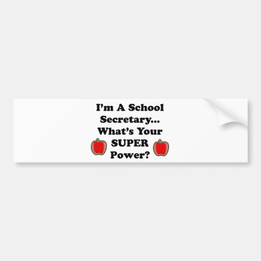 Ik ben schoolsecretaris bumpersticker (Voorkant)
