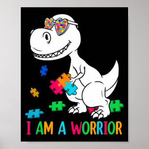 Ik ben schrijver Autism Familie Dinosaur Autisme Poster