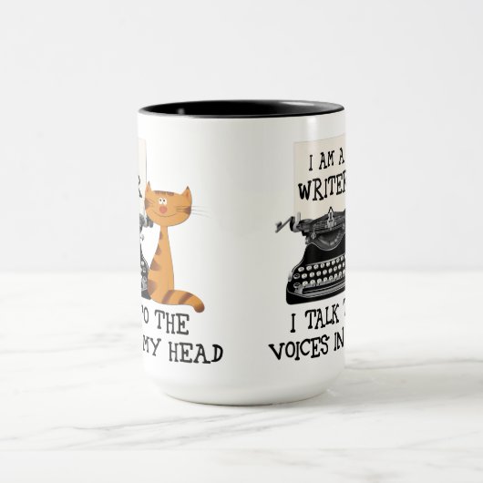 Ik ben schrijver en praat met de stemmen in mijn h mok (Midden)