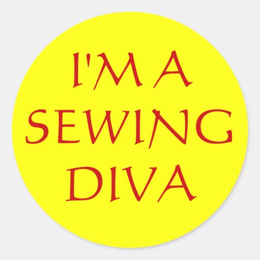 IK BEN SEWINGDIVA RONDE STICKER (Voorkant)