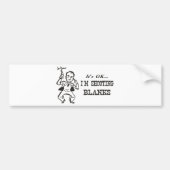 Ik ben Shooting Blanks Bumpersticker (Voorkant)