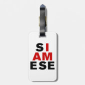 IK BEN SIAMESE BAGAGELABEL (Achterkant verticaal)