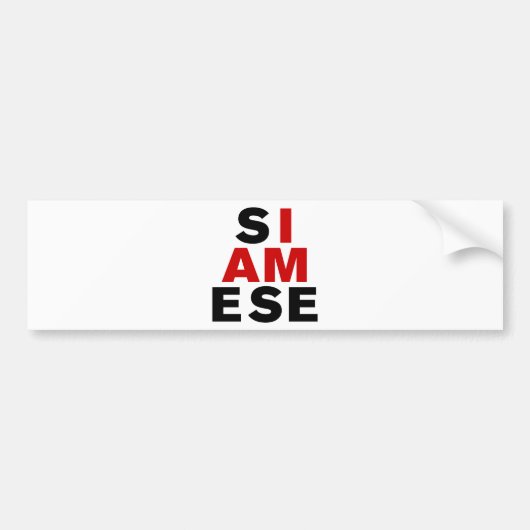 IK BEN SIAMESE BUMPERSTICKER (Voorkant)