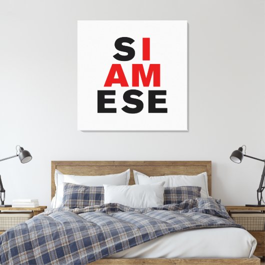 IK BEN SIAMESE CANVAS AFDRUK (Insitu (Slaapkamer))