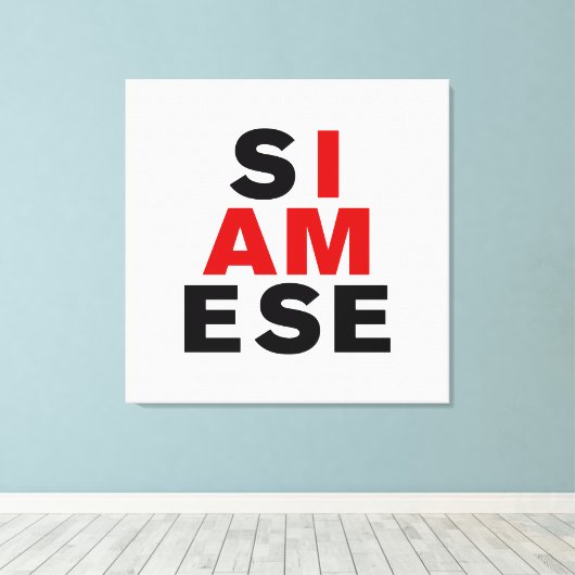 IK BEN SIAMESE CANVAS AFDRUK (Insitu (Houten vloer))