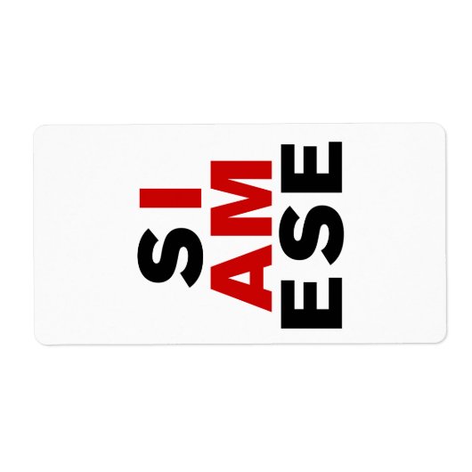 IK BEN SIAMESE ETIKET (Voorkant)