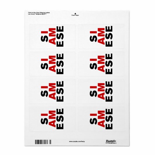 IK BEN SIAMESE ETIKET (Full Sheet)