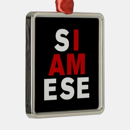 IK BEN SIAMESE METALEN ORNAMENT (Rechts)