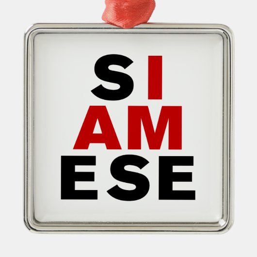 IK BEN SIAMESE METALEN ORNAMENT (Voorkant)