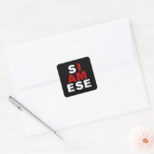 IK BEN SIAMESE VIERKANTE STICKER (Envelop)