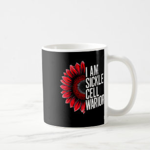 Ik ben Sickle Cell Warrior Burgundy Sunflower Awar Koffiemok