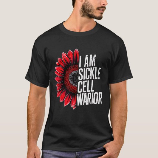 Ik ben Sickle Cell Warrior Burgundy Sunflower Awar T-shirt (Voorkant)