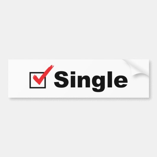 Ik ben single en beschikbaar bumpersticker (Voorkant)