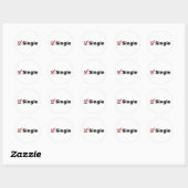 Ik ben single en beschikbaar ronde sticker (Vel)