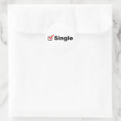 Ik ben single en beschikbaar ronde sticker (Tas)