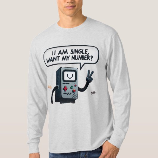 Ik ben single, wil mijn nummer? graffiti stijl t-shirt (Voorkant)