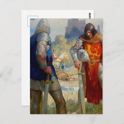 “Ik ben Sir Lancelot du Lake” door NC Wyeth Briefkaart (Voorkant / Achterkant)