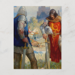 “Ik ben Sir Lancelot du Lake” door NC Wyeth Briefkaart