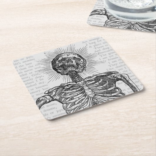 +[ IK BEN SKELET! ]+ KARTONNEN ONDERZETTERS (Schuin)