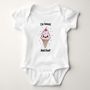 "Ik ben Slecht en Cool!" Mooie Ijsje Kegel Ontwerp Romper