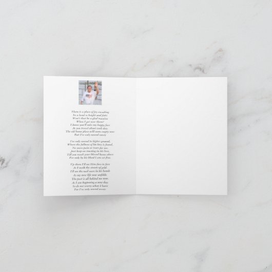 Ik ben slechts weg gegaan Dank u nota's Bedankkaart (Binnen)