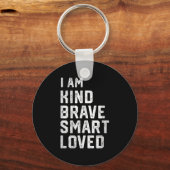 Ik ben slim, dapper, sterk, geliefd, motivatie ler sleutelhanger (Voorkant)