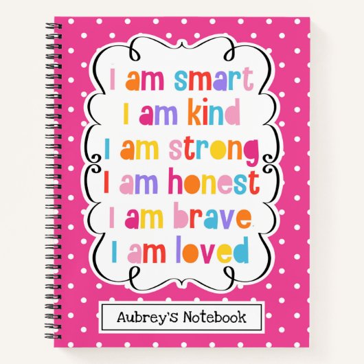 Ik ben slimme roze pokstipbeweringen personalisere notitieboek (Voorkant)