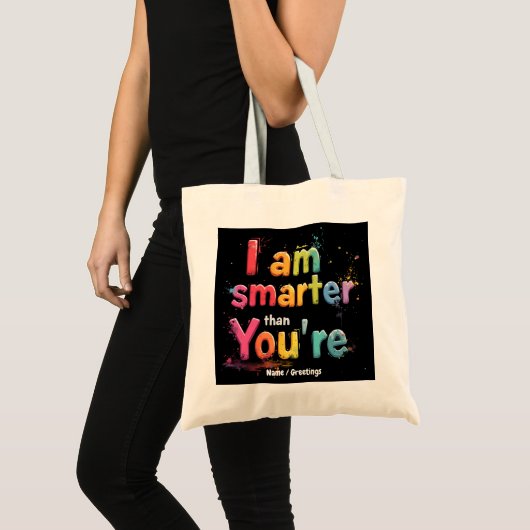 Ik ben slimmer dan jij grappig bent Retro ontwerp Tote Bag (Voorkant (product))