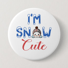 Ik ben Sneeuw Schattige Ronde Button, Groot, 3 Inc Button 7,6 Cm