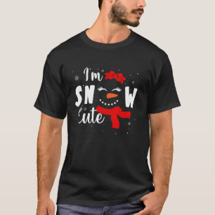 Ik ben Sneeuw Schattige Sneeuwman Gezicht Boog Xma T-shirt